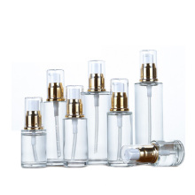 Custom100ml cosmetic clear glass lotion bottle with pump for liquid foundation BB cream